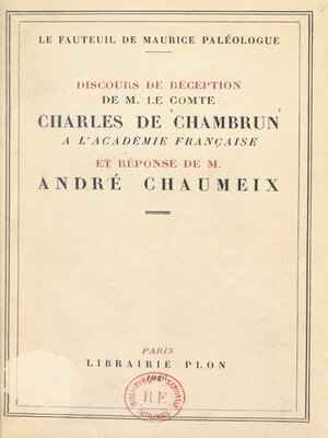 cover image of Le fauteuil de Maurice Paléologue